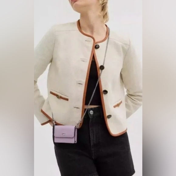 Coach Mini NWT and Box Lavender Leather Wristlet on Chain - Picture 2 of 5